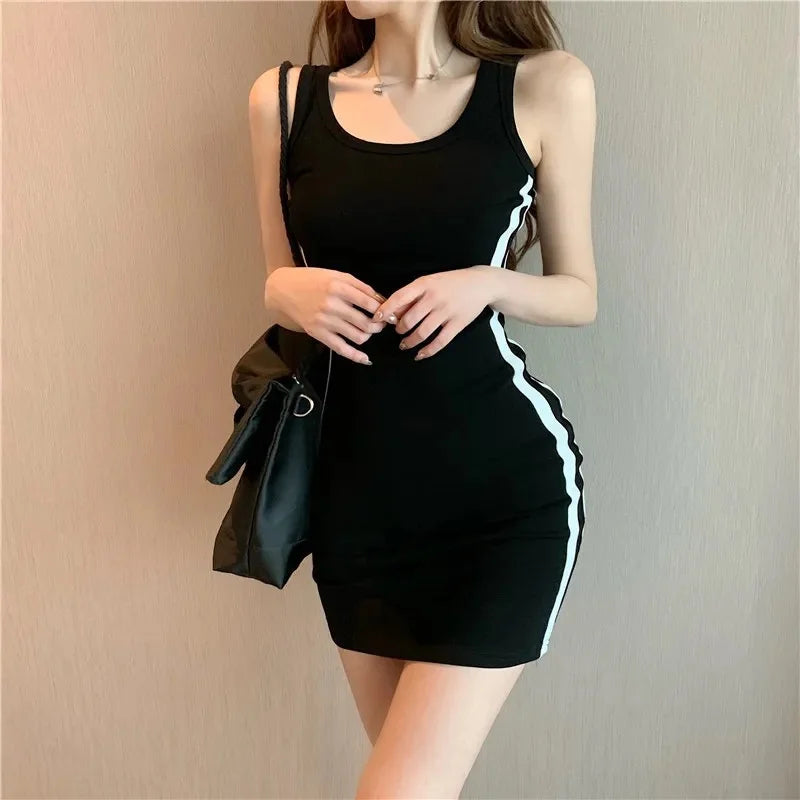 Vestido Mujer Verano Casual Sexy | Vestido Ajustado Sin Mangas Tirantes Finos Slim Stretch