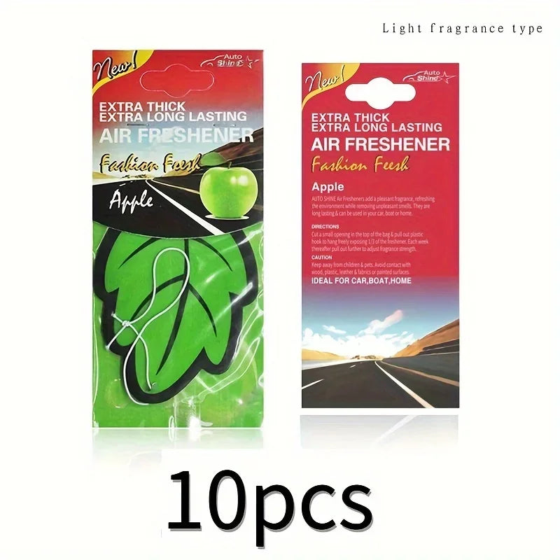 Ambientador de Coche Colgante en Forma de Hoja – 3 a 60 Piezas Aroma Natural Vainilla Perfume Interior Auto