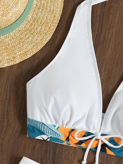 Bikini Halter Mujer 2 Piezas | Traje de Baño Estampado Cintura Alta Verano