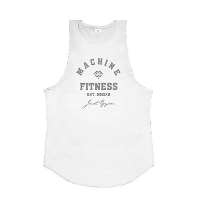 Tank Top "MACHINE FITNESS" para Hombre – Camiseta Sin Mangas de Bodybuilding, Gym y Workout, Algodón y Singlet Muscle