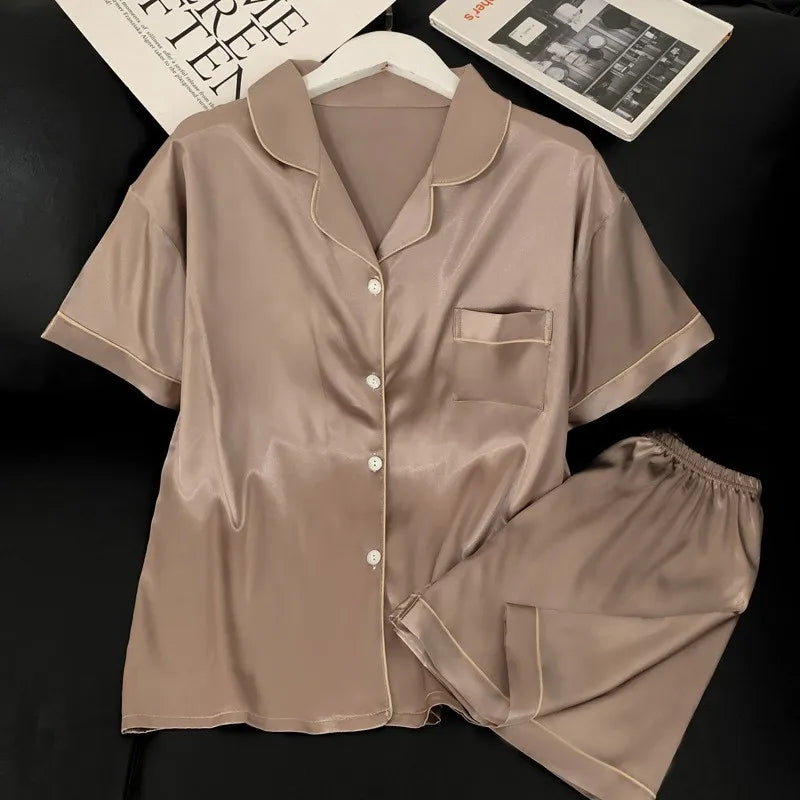 Pijama Mujer Satén 2025 | Conjunto 2 Piezas Seda Sintética Suave