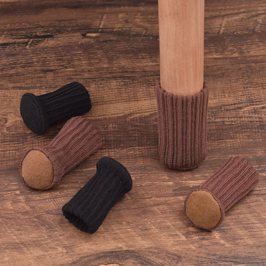 16PCS Fundas de Pies para Sillas Tejidas – Protectores de Suelo Antideslizantes, Silenciosos y Engrosados para Mesa y Silla