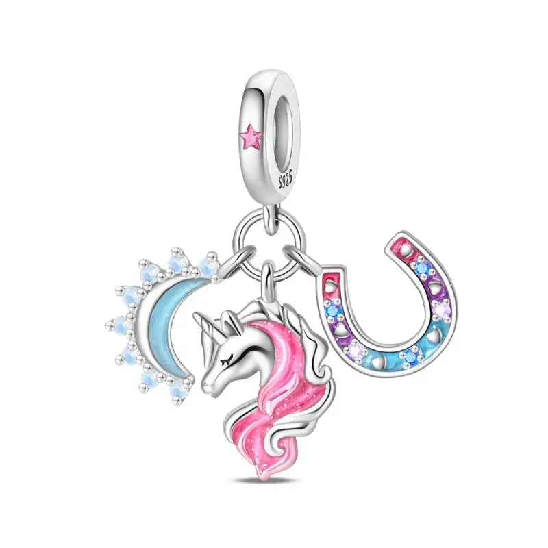 Charm Espejo Mágico Princesa Ángel Rosa en Plata 925 – Beads Compatibles Pandora Mujer Joyería DIY