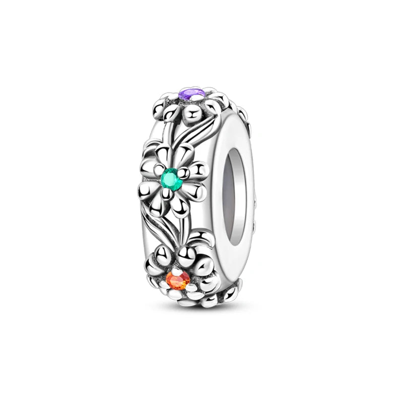 Charm de Plata 925 con Mariposa y Dragón – Abalorio Colorido con Zirconia Arcoíris para Pulseras DIY
