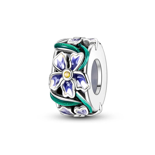 Charm de Plata 925 con Mariposa y Dragón – Abalorio Colorido con Zirconia Arcoíris para Pulseras DIY