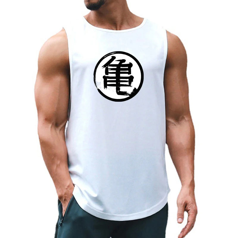 Tank Top Anime Japonés para Hombre – Camiseta Sin Mangas de Gym, Fitness y Bodybuilding, Secado Rápido y Estilo Muscle