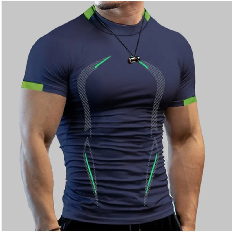 Camiseta Compresiva para Hombre – Fitness, Gym, Running y Superhéroe, Entrenamiento, Transpirable, Secado Rápido, Manga Corta