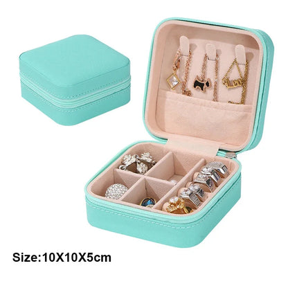 Caja de Almacenamiento de Joyería Portátil | Mini Estuche para Aretes, Anillos y Collares | Organizador de Viaje con Capas