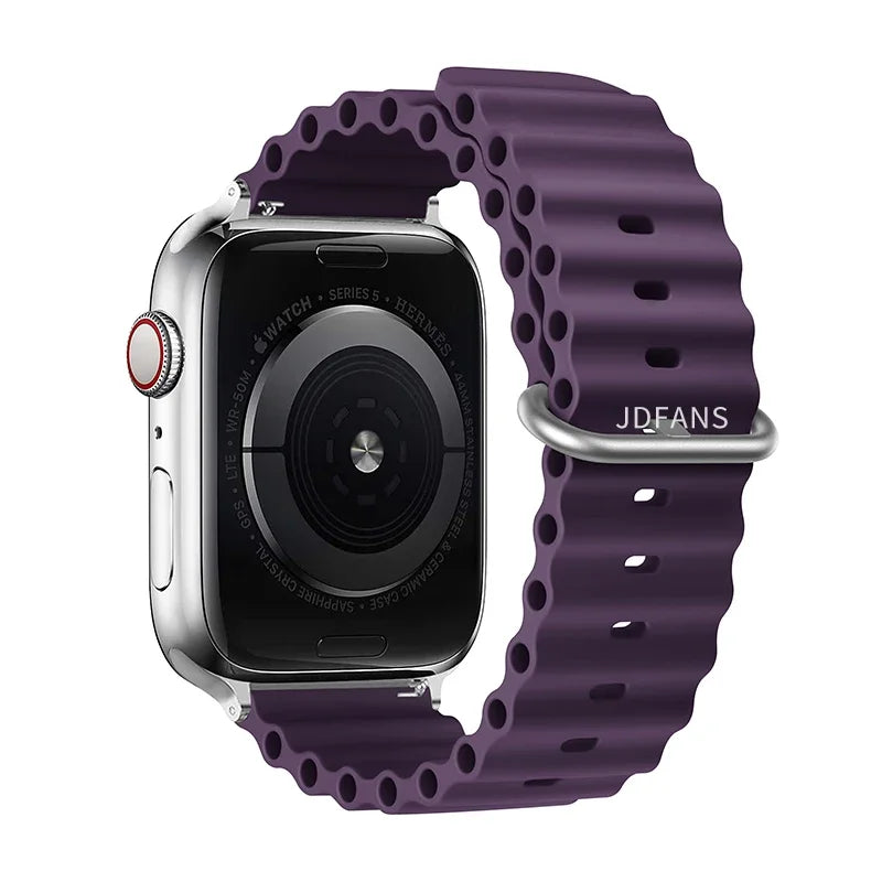 Correa Ocean Band Compatible con Apple Watch | Pulsera Deportiva Ajustable 49mm 45mm 44mm 41mm 40mm Series SE 3 6 7 8 9 10 Ultra