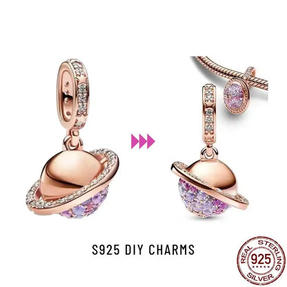 Charm camaleón y luciérnaga que brilla en la oscuridad – Plata 925 para pulsera tipo Pandora, joyería DIY única