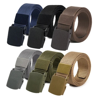Cinturón Unisex de Moda para Hombre | Cinturón Ajustable 120cm con Hebilla Plástica | Cinturón Táctico para Pantalones, Viajes y Outdoor