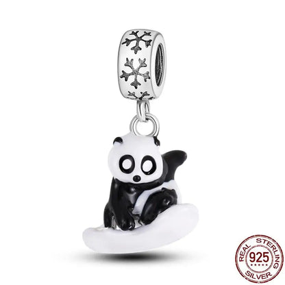 Charm camaleón y luciérnaga en plata 925 – Dije animal brillante, compatible Pandora, pulsera y collar mujer