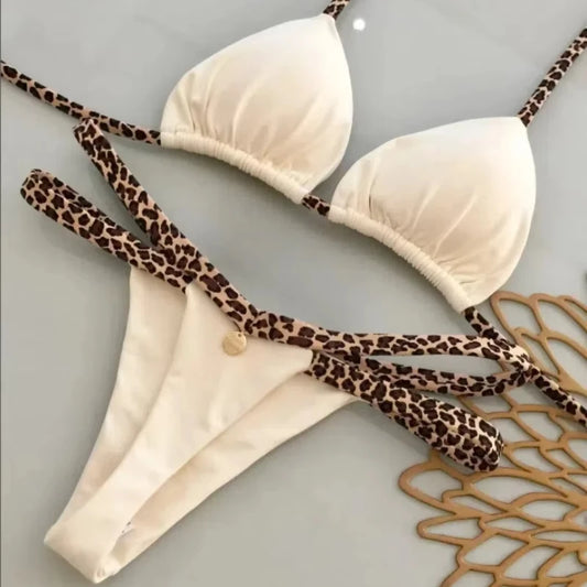 Bikini Mujer Leopardo Sexy | Traje de Baño Tanga Swimwear Playa Verano
