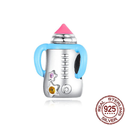Charm Comida Divertida en Plata 925 – Café, Pastel, Frutas, Hamburguesa y Papas | Compatible Pandora 2025