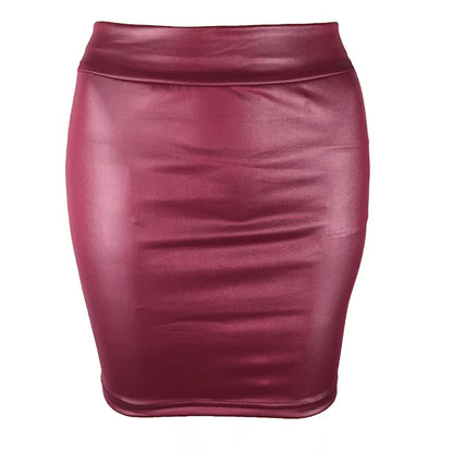 Falda Corta Mujer Cuero Sintético | Mini Falda Sexy PU Mate Slim Fit Talle Alto Streetwear