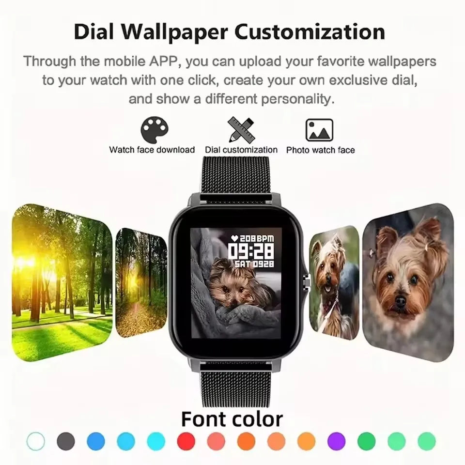 Smart Watch For Men Women Gift Sports Fitness Watch Bluetooth Call Digital Heart Rate Monitor Smartwatch GPS Tracking Wristwatch