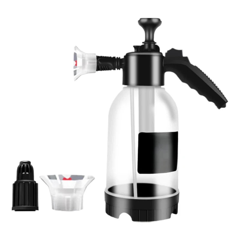 Pulverizador de Espuma Transparente 2L | Manual a Presión para Lavado de Autos y Limpieza