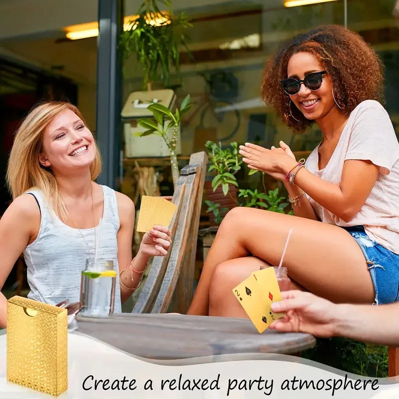 Baraja de Cartas Impermeables Negro y Dorado – Naipes de Lujo para Juegos y Regalos