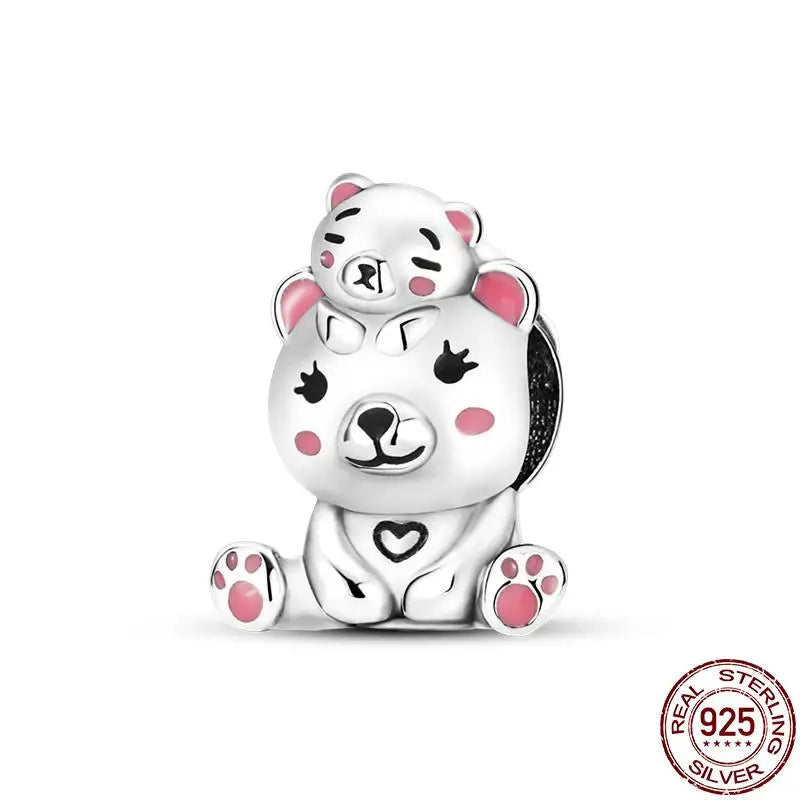 Charm animal mascota en plata 925 – Abalorio elegante para pulsera o collar tipo Pandora, joyería personalizada mujer