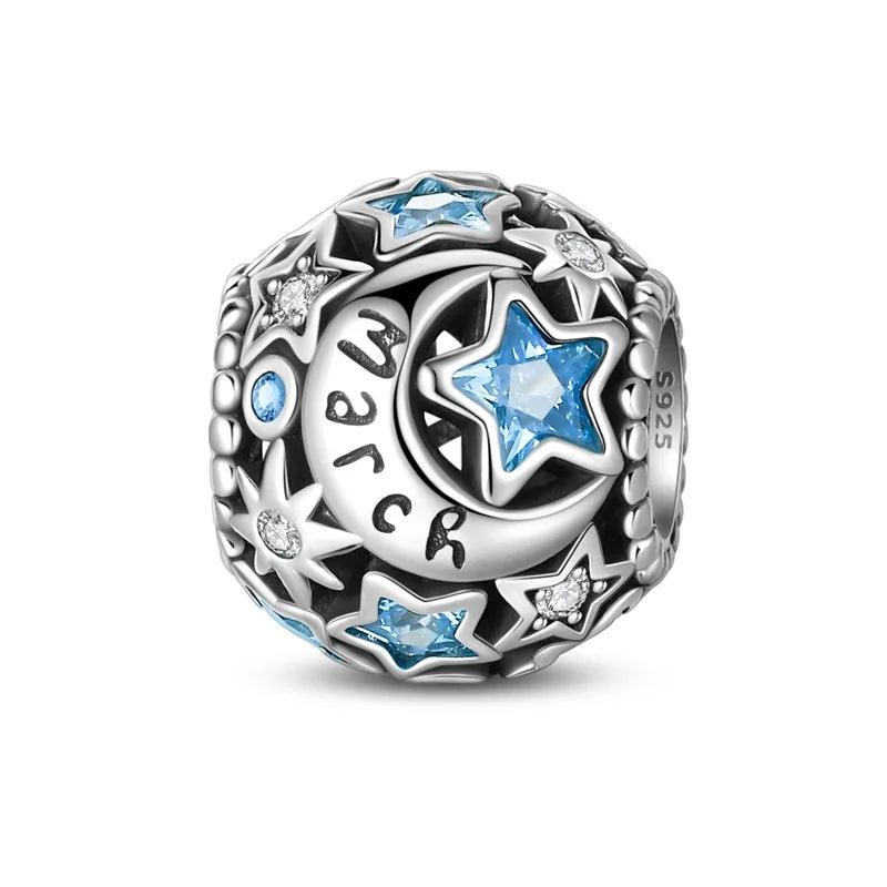 Charm de Plata 925 con Piedra de Nacimiento – Bead Brillante para Pulsera, Regalo de Cumpleaños Mujer