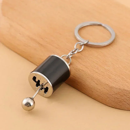 Llavero Metálico Mini Caja de Cambios con Turbo | Colgante de Estilo Automotriz para Coche y Regalo