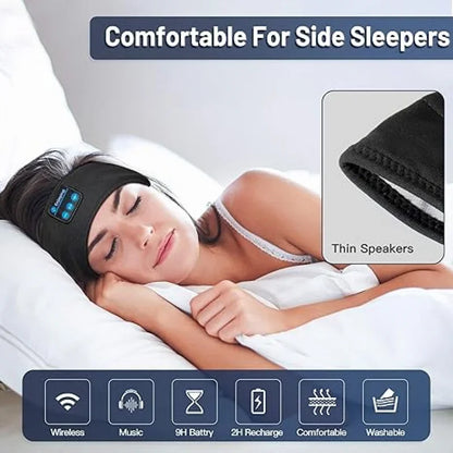 Diadema Bluetooth deportiva y para dormir – Auriculares inalámbricos con antifaz musical, elásticos y cómodos