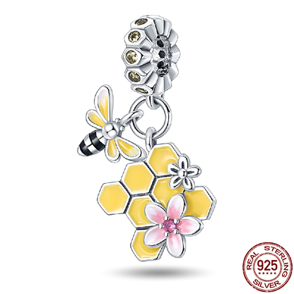 Charm Buho Serie Bee en Plata 925 – Abalorio DIY para Pulseras Originales Mujer