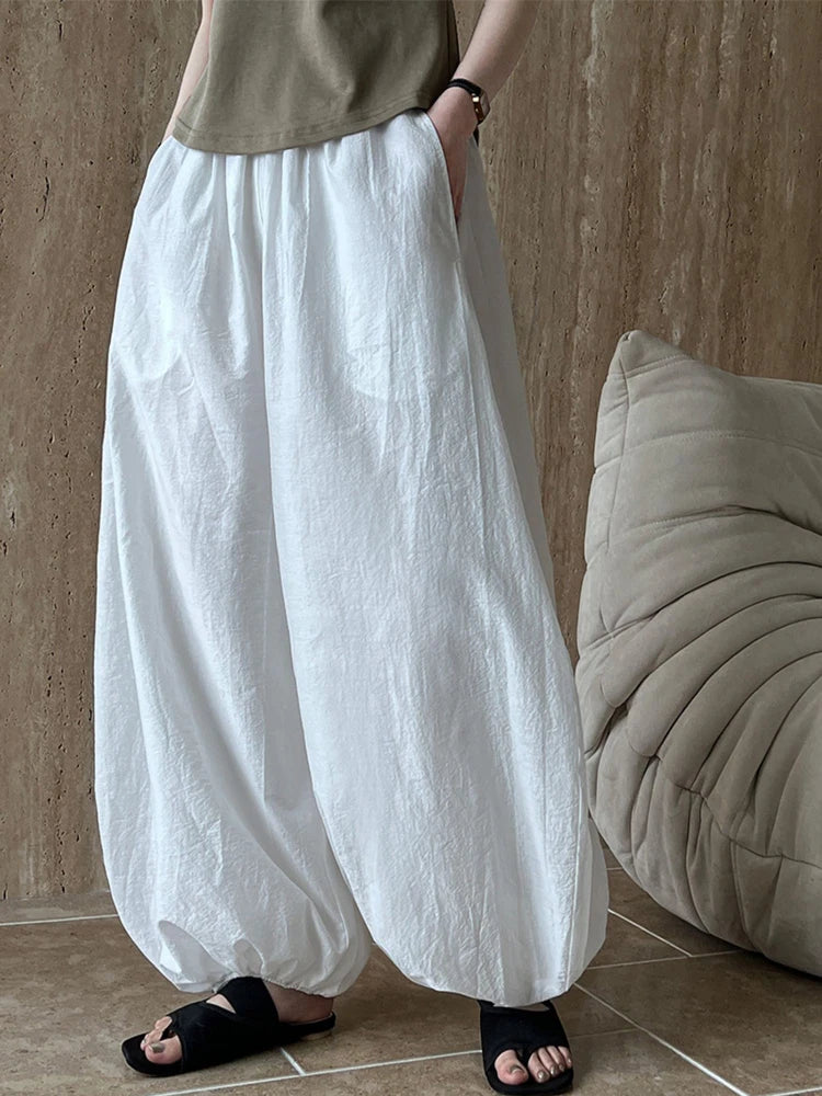 Pantalón Oversize Mujer Minimalista | Bloomers Pierna Ancha Hip Hop Verano 2025