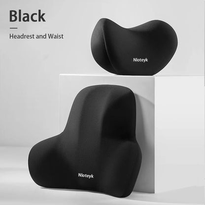 Cojín Ergonómico para Coche con Espuma Viscoelástica | Almohada de Cuello y Soporte Lumbar Transpirable para Asiento