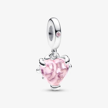 Charm flor margarita rosa de plata 925 – Colgante en forma de flor para pulsera tipo Pandora, joyería elegante para mujer