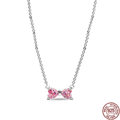 Collar colgante corazón redondo plata 925 – Dije clásico brillante compatible Pandora