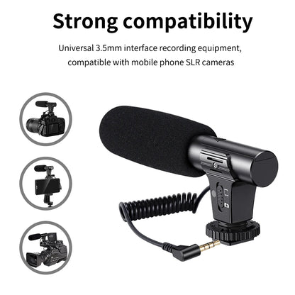 Micrófono MAMEN KT-G1 para grabación – Plug & Play con cable largo para cámara, móvil, vlog y podcast