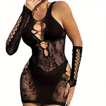 Body Red Mujer 2025 | Lencería Sexy de Malla sin Pies y Halter