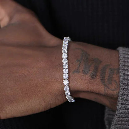 Pulsera Hiphop Tennis para Hombre – Cadena de Cristal Iced Out con Circonia 3/4/5mm