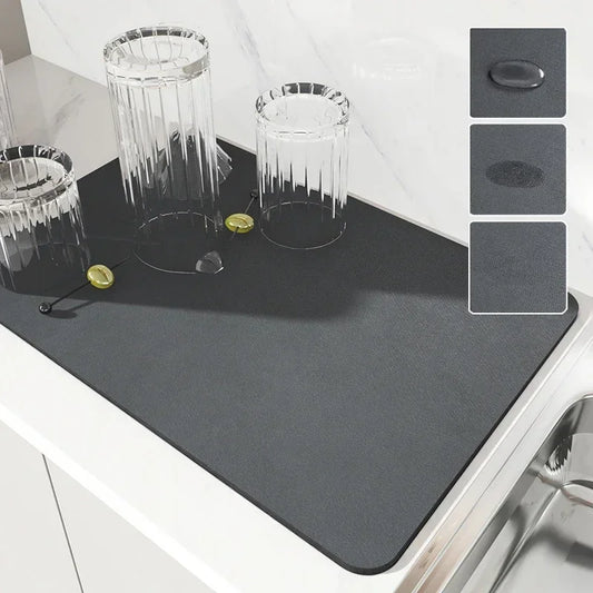 Alfombrilla Absorbente de Cocina | Tapete para Cafetera, Escurridor de Utensilios y Secado Rápido | Antideslizante 30x40cm