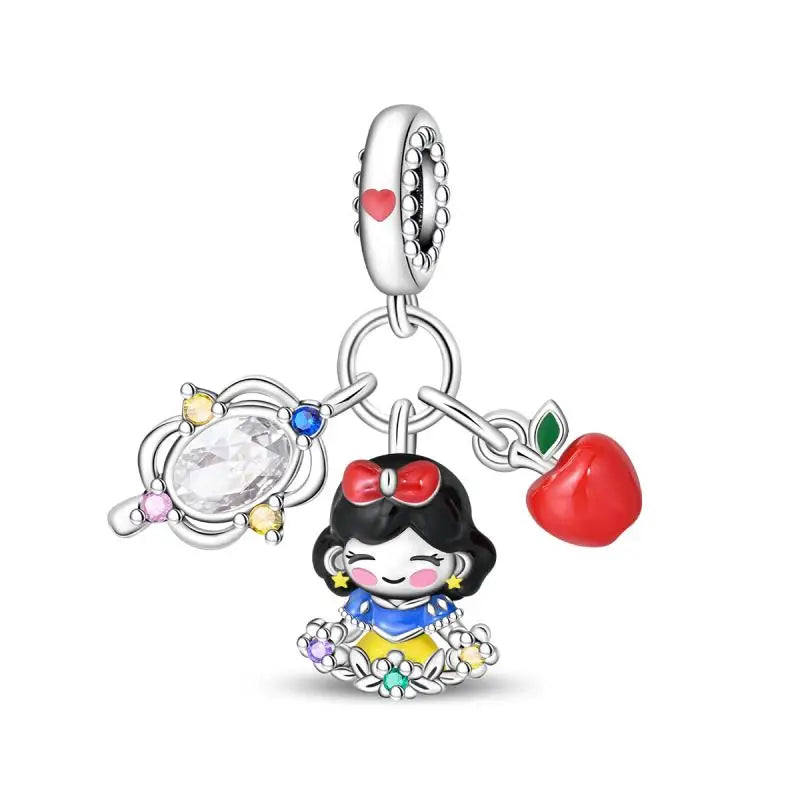Charm Espejo Mágico Princesa Ángel Rosa en Plata 925 – Beads Compatibles Pandora Mujer Joyería DIY