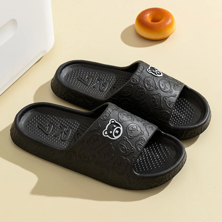 Sandalias Unisex Verano Antideslizantes | Slippers con Estampado de Osito para Casa, Baño y Dormitorio - Suaves y Cómodas
