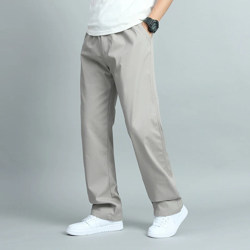 Pantalones Casuales de Algodón para Hombre – Tallas Grandes, Corte Suelto, Rectos, Múltiples Bolsillos, Jogger Largo, Verano y Otoño