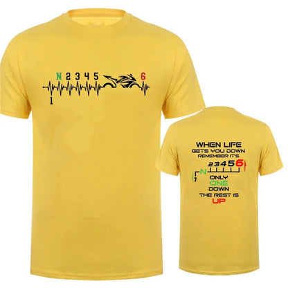 Camiseta Hombre 2025 | Oversize Motociclista con Estampado “Heartbeat”