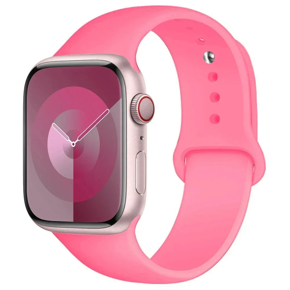 Correa de silicona para Apple Watch – Compatible Ultra 2, Series 9-3, SE (38mm-49mm)