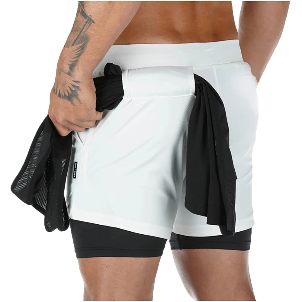 Shorts 2 en 1 para Hombre – Pantalones Deportivos de Doble Capa, Gym, Fitness, Running y Entrenamiento, Jogging Shorts Masculinos