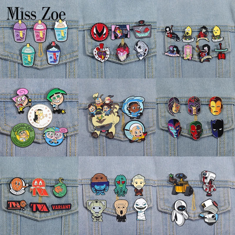 Pins de Dibujos Animados Anime – Broches Esmaltados de Monje Tierno, Chapas Divertidas para Regalo
