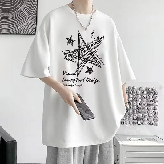 Camiseta Oversize Edición Limitada Verano | Hombre y Mujer | Estampado Estrellas Línea M-8XL