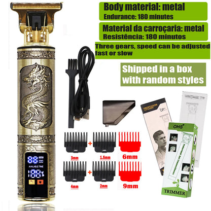 Máquina de corte T9 profesional – Cortapelos eléctrico 0 mm para barba, cabello y cuerpo con diseño recargable para barberos y uso en casa