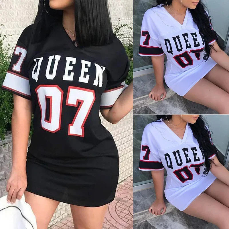 Camiseta Mujer Verano | Estilo Europeo y Americano con Estampado de Letras Cuello en V