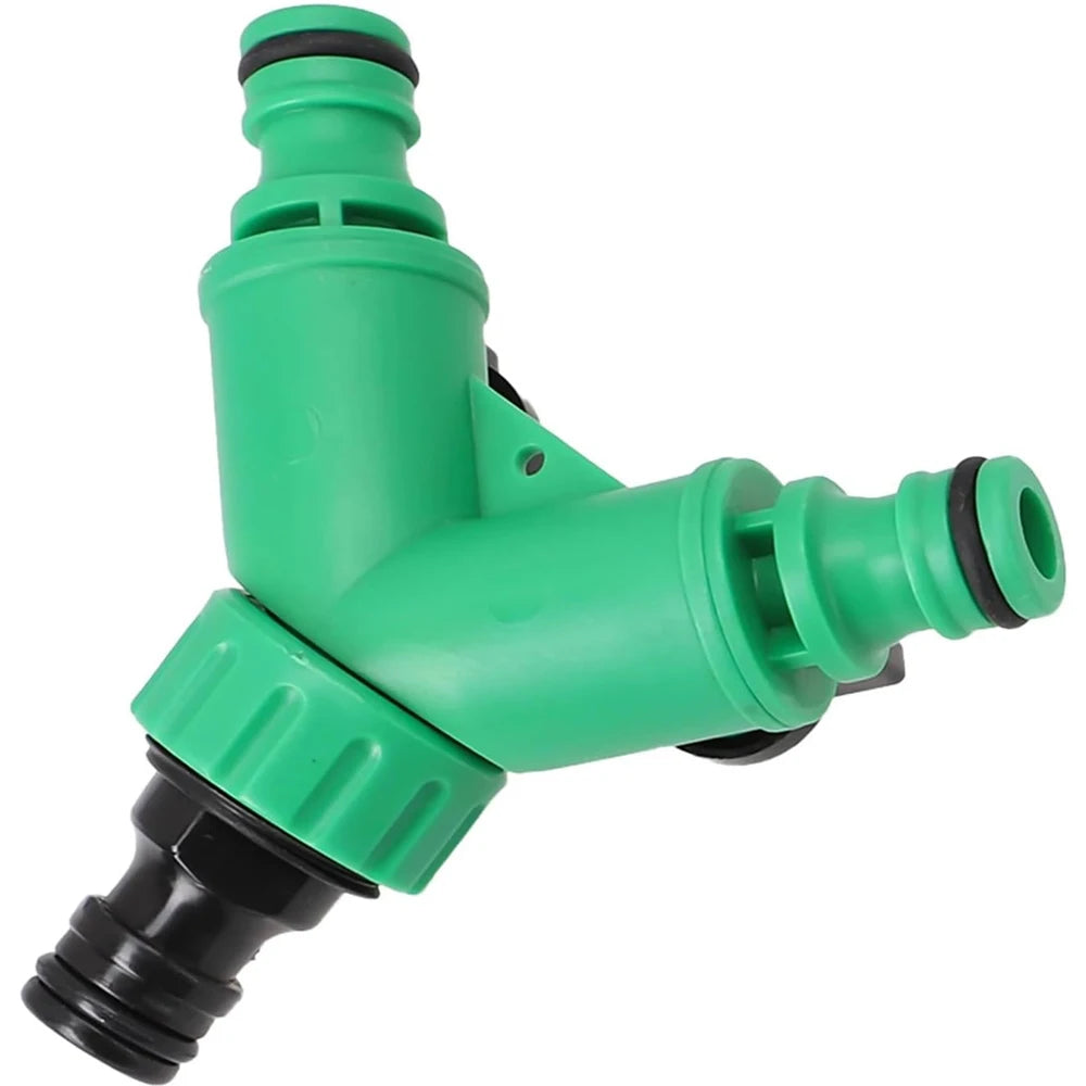 Conector de Manguera en Y con Válvula | Adaptador 2 Vías de Jardín para Grifo y Riego