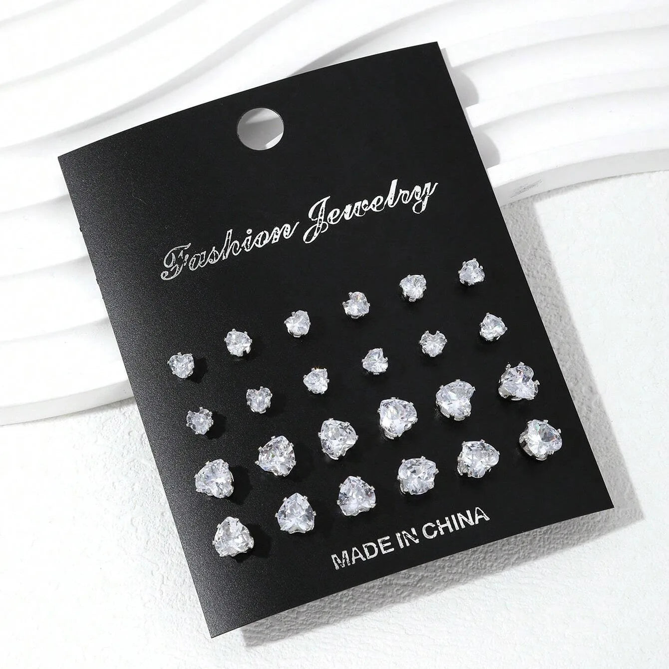 Set de 12 Pares de Aretes de Circonia – Pendientes Brillantes y Elegantes para Mujer, Regalo Ideal
