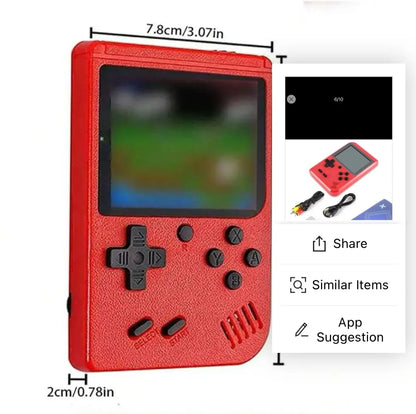 Consola Retro Portátil Roja para Niños – Consola Clásica con Cientos de Juegos + Conexión a TV