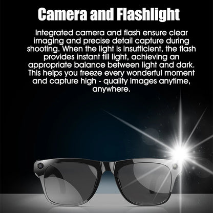 LIGE Gafas inteligentes con cámara AI – Lentes HD para fotos, video, traducción en tiempo real, reconocimiento de objetos, llamadas y música Bluetooth