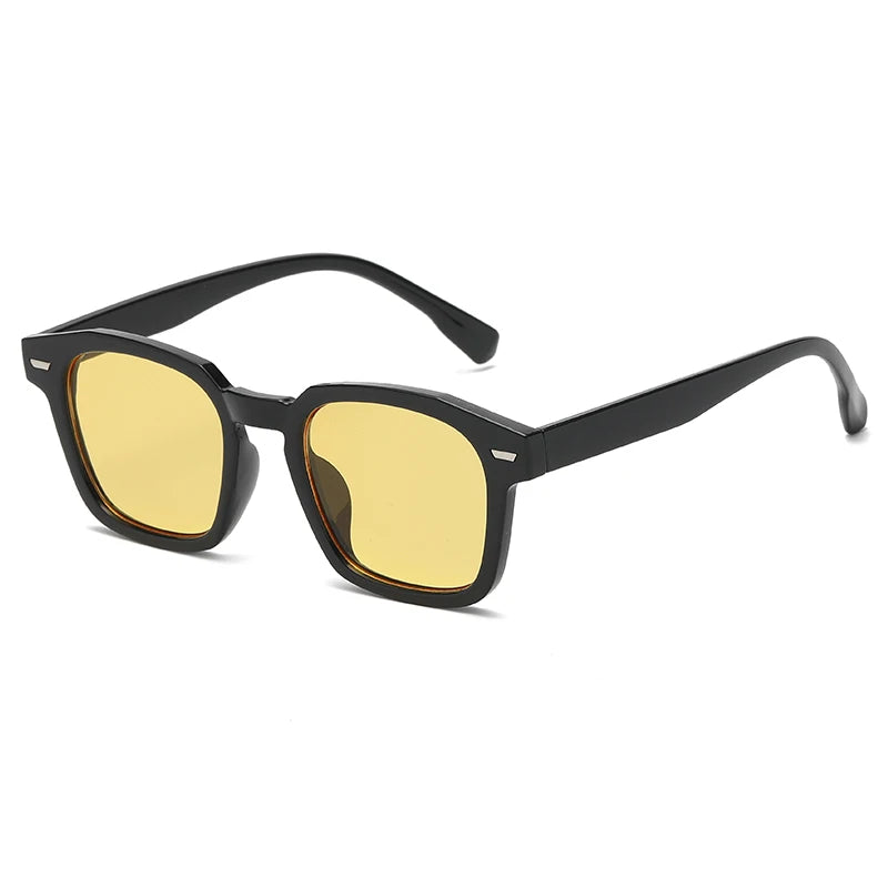 Gafas de Sol Mujer Vintage | Moda Cuadradas Retro Negras y Amarillas UV400